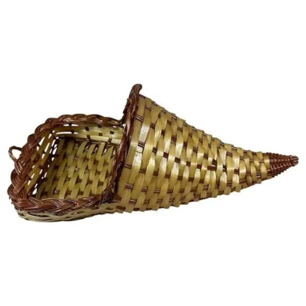 Wicker Cornucopia Basket Wall Hanging Decor